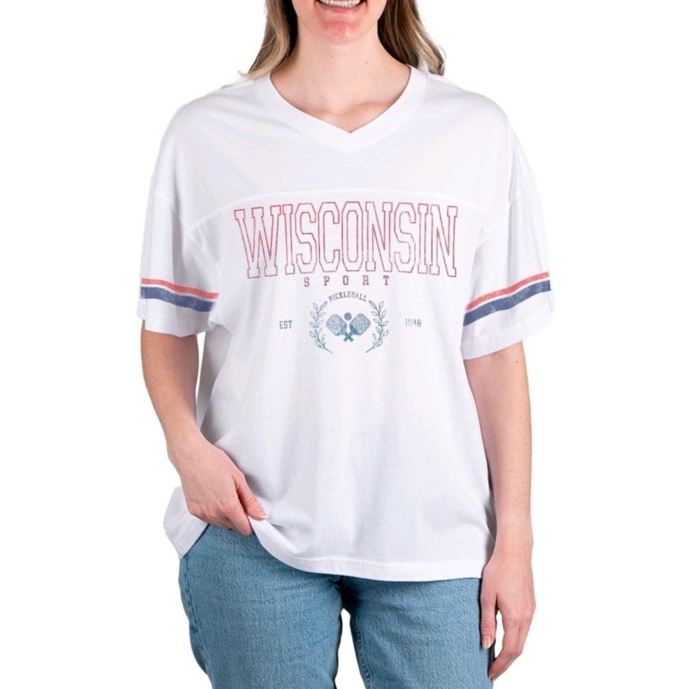 Women's State of mine Sporty T-shirt Wisconsin pickleball size M white